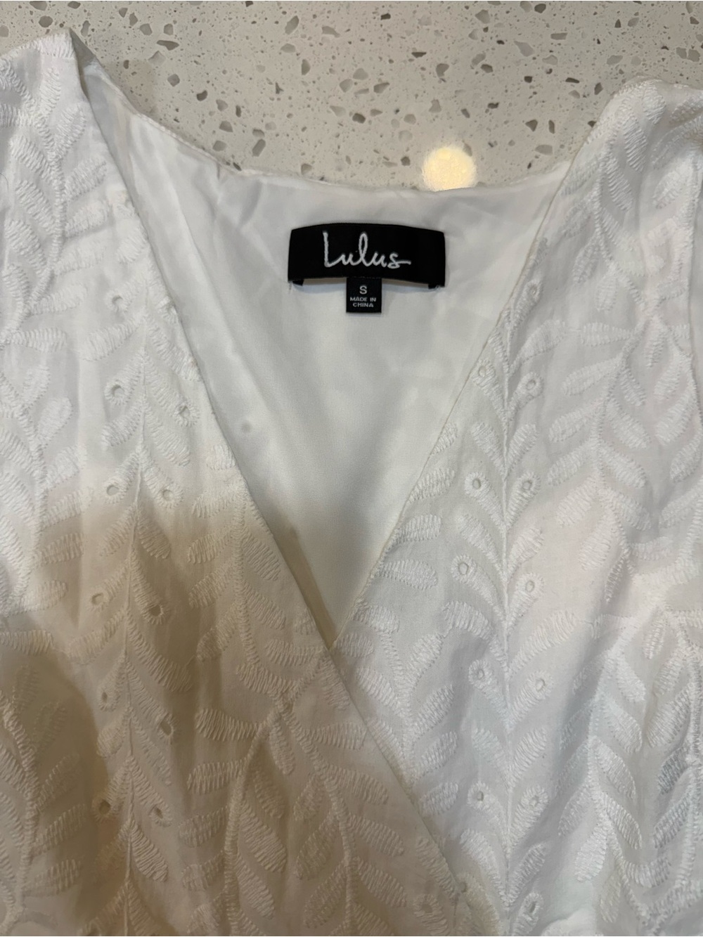 Lulu's White Embroidered High-Low Dress